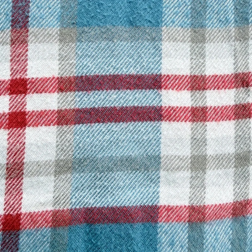 J. Crew Slim Plaid Flannel Button Down Shirt Mens Medium Blue Red